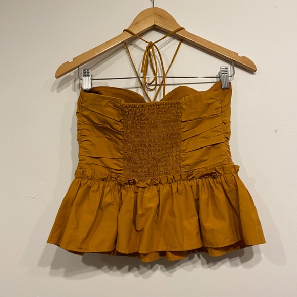 Express Halter Neck Ruched Peplum Top Size Small - Picture 4 of 4